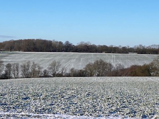 Suffolk countryside in the snow